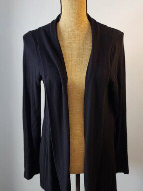 Liz Claiborne Black Open Front Cardigan Soft Knit Large
